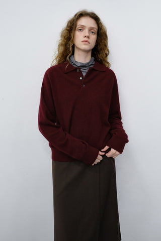 UNISEX COLLARED SWEATER BURGUNDY