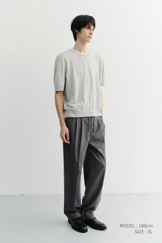 UNISEX LINEN CREWNECK KNIT MELANGE GREY
