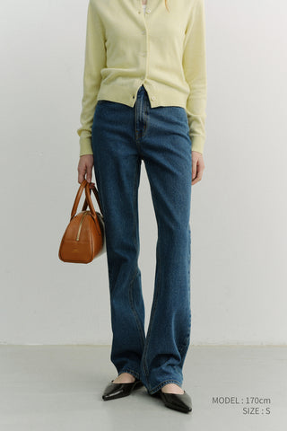ESSENTIAL SEMI BOOT-CUT JEANS CLASSIC BLUE
