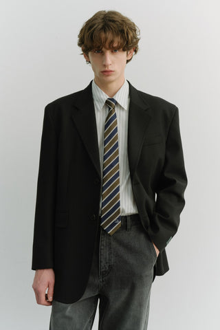 STRIPED TIE OLIVE