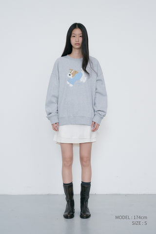 UNISEX PUPPY SWEATSHIRT MID MELANGE GREY