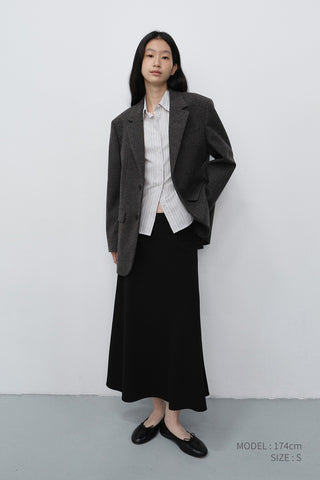 FLUID LONG SKIRT BLACK