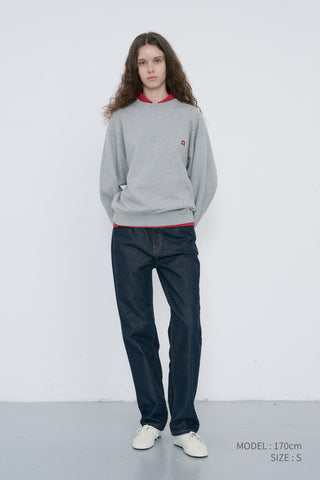 UNISEX DUNST LOGO CREASE SWEATSHIRT MELANGE GREY