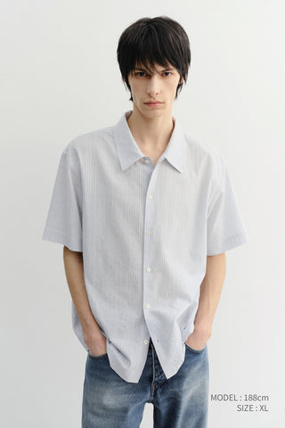 UNISEX HOLIDAY STRIPED SHIRT SOFT BLUE STRIPE