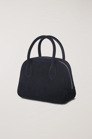 SUEDE BOSTON TOTE BAG BLACK