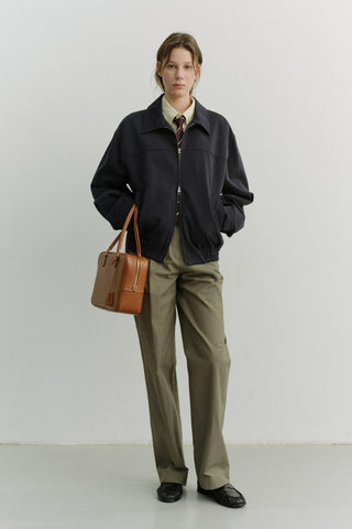 PLEATED CHINO SLACKS KHAKI