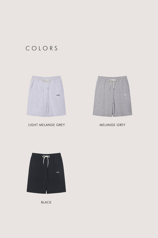 UNISEX LOGO SWEAT SHORTS MELANGE GREY