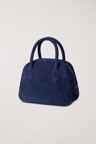 SUEDE BOSTON TOTE BAG NAVY