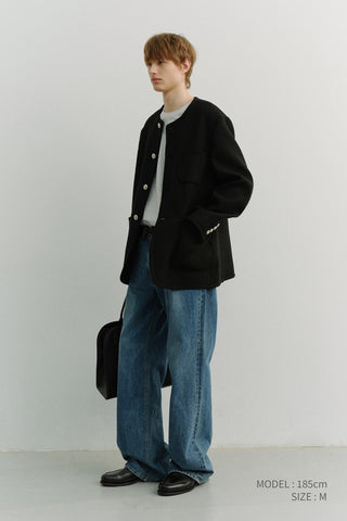 LOW RISE WIDE JEANS CLASSIC BLUE
