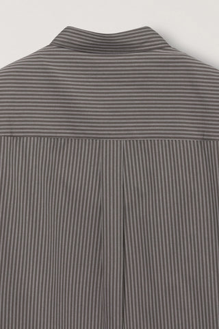UNISEX INFORMAL SHIRT BROWN STRIPE