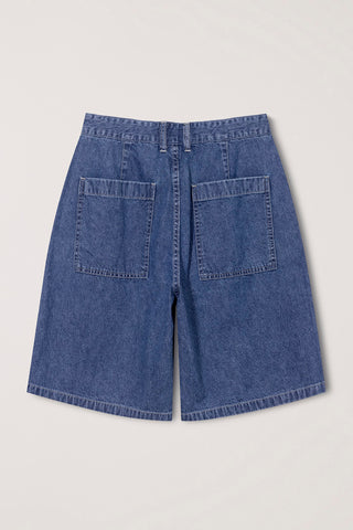 UNISEX LINEN DENIM SHORTS CLASSIC BLUE