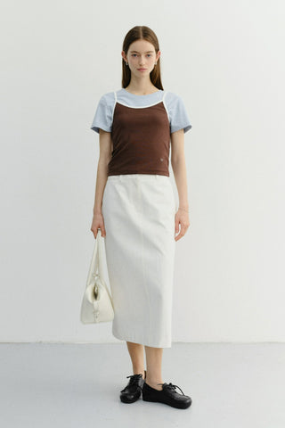 H-LINE COTTON LONG SKIRT OFF WHITE