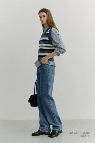 ESSENTIAL STRAIGHT FULL LENGTH JEANS CLASSIC BLUE