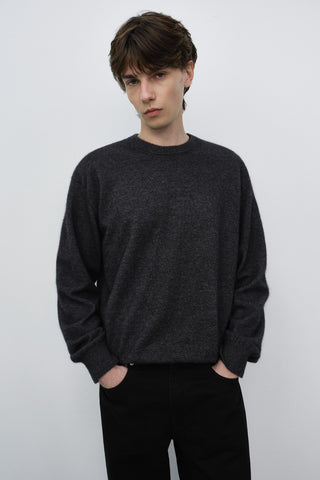 UNISEX ESSENTIAL CREWNECK SWEATER CHARCOAL GREY