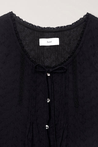 NEEDLEWORK BABYDOLL DRESS BLACK