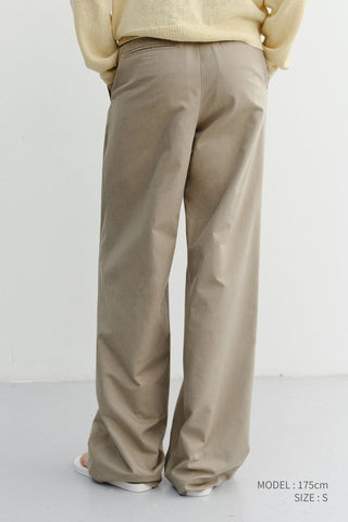 SUMMER DOUBLE PLEATED CHINO SLACKS KHAKI
