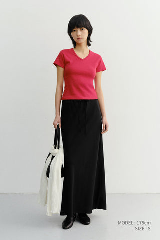 LINEN MAXI SKIRT BLACK