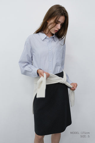 UNISEX INFORMAL SHIRT SOFT BLUE GREY STRIPE