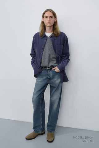 UNISEX CORDUROY SHIRT WASHED BLUE