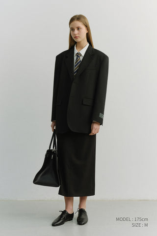 UNISEX OVERSIZED WOOL BLAZER BLACK