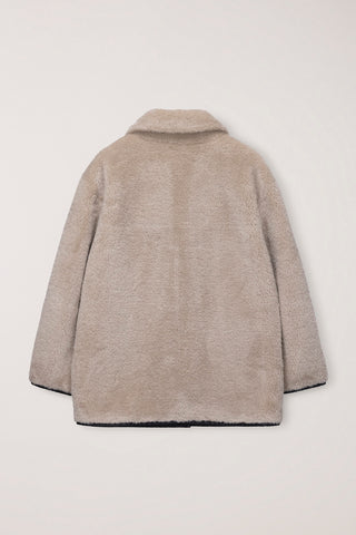 UNISEX REVERSIBLE SOFT SHEARLING HALF JACKET BLACK