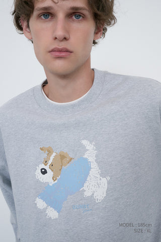 UNISEX PUPPY SWEATSHIRT MID MELANGE GREY