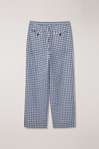 UNISEX CHECKED PAJAMA SLACKS NAVY CHECK