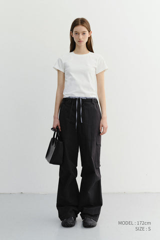 CURVED HEM SLIM TOP WHITE
