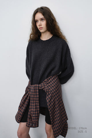 UNISEX CHUNKY ROLL NECK SWEATER CHARCOAL GREY