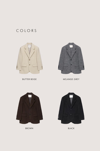 UNISEX ALPACA BLAZER COAT BROWN