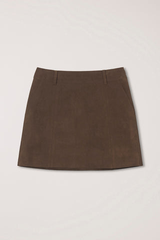 ALTER-SUEDE MINI SKIRT DEEP BROWN