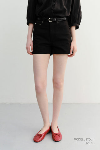 MINI DENIM SHORTS BLACK