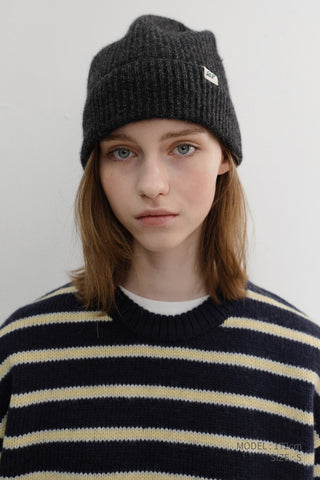 UNISEX STRIPED CHUNKY SWEATER NAVY