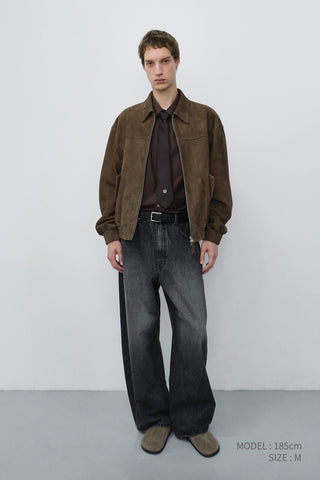 RELAXED CURVED JEANS WASHED GREY