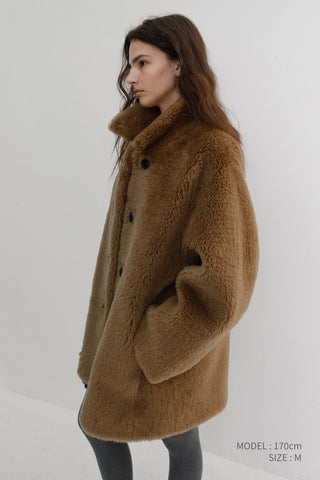 FLUFFY FUR JACKET CAMEL