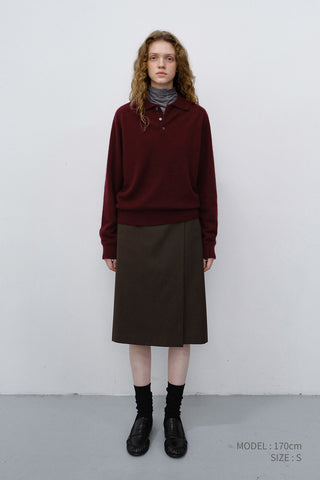 UNISEX COLLARED SWEATER BURGUNDY