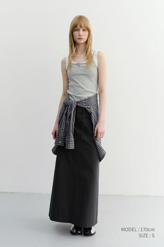 A-LINE MAXI SKIRT CHARCOAL GREY