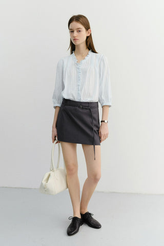 JANE FRILL BLOUSE SOFT BLUE