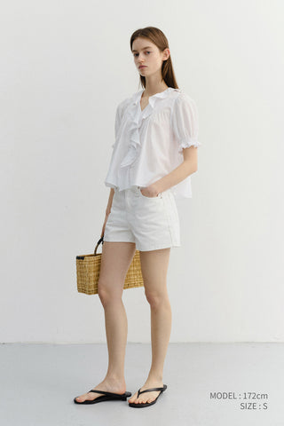 RUFFLE BLOUSE WHITE