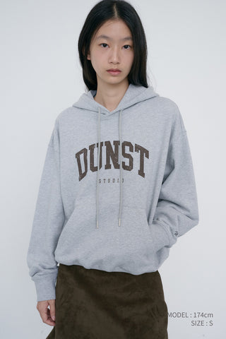 UNISEX ARCH LOGO HOODIE MID MELANGE GREY