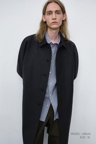 UNISEX H-LINE WOOL MAC COAT CHARCOAL GREY