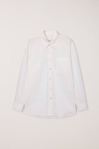 UNISEX SUMMER BREEZE STRIPED OVERSHIRT WHITE
