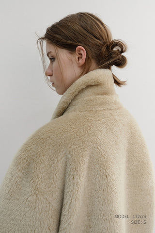 UNISEX REVERSIBLE SOFT SHEARLING HALF JACKET BLACK