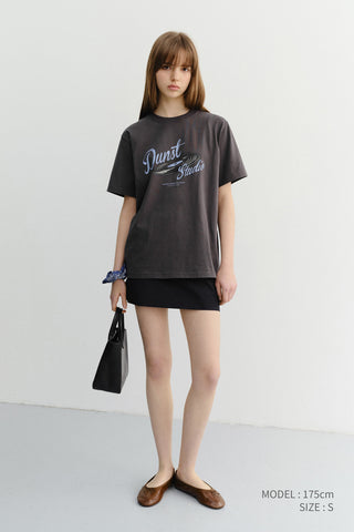 UNISEX VINYL T-SHIRT CHARCOAL GREY