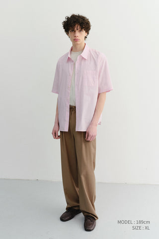 UNISEX OVERSIZED HALF SLEEVE SHIRT SOFT PINK