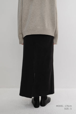 FLEECE MAXI SKIRT BLACK