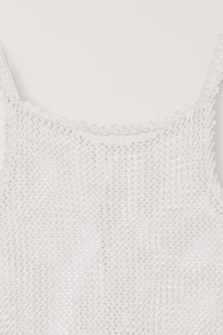 CROCHET BUSTIER KNIT TOP IVORY