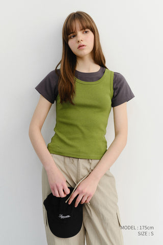 ESSENTIAL SLEEVELESS TOP OLIVE