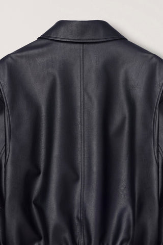 UNISEX CROPPED ALTER-LEATHER BLOUSON BLACK