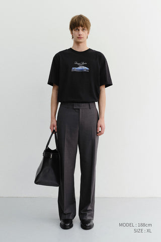 UNISEX SUMMER HOLIDAY CAR T-SHIRT BLACK